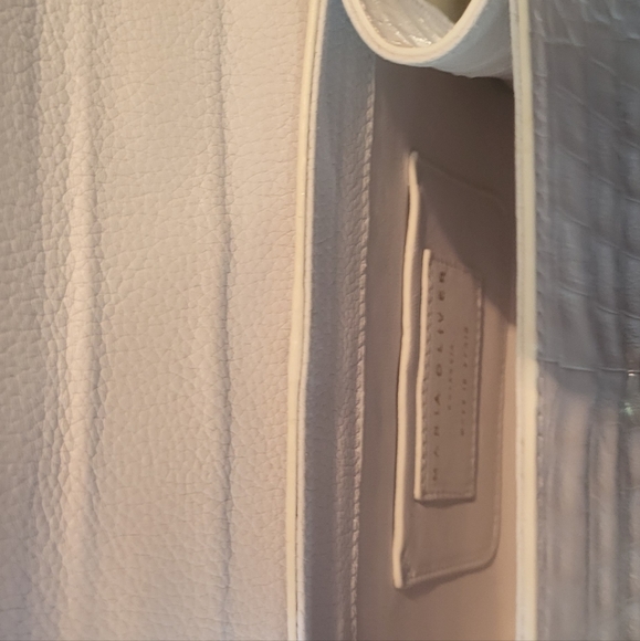 White Maria Oliver Michelle Crocodile top handbag - Picture 12 of 16